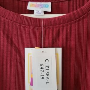 LuLaRoe Ribbed Burgundy Chelsea Dress